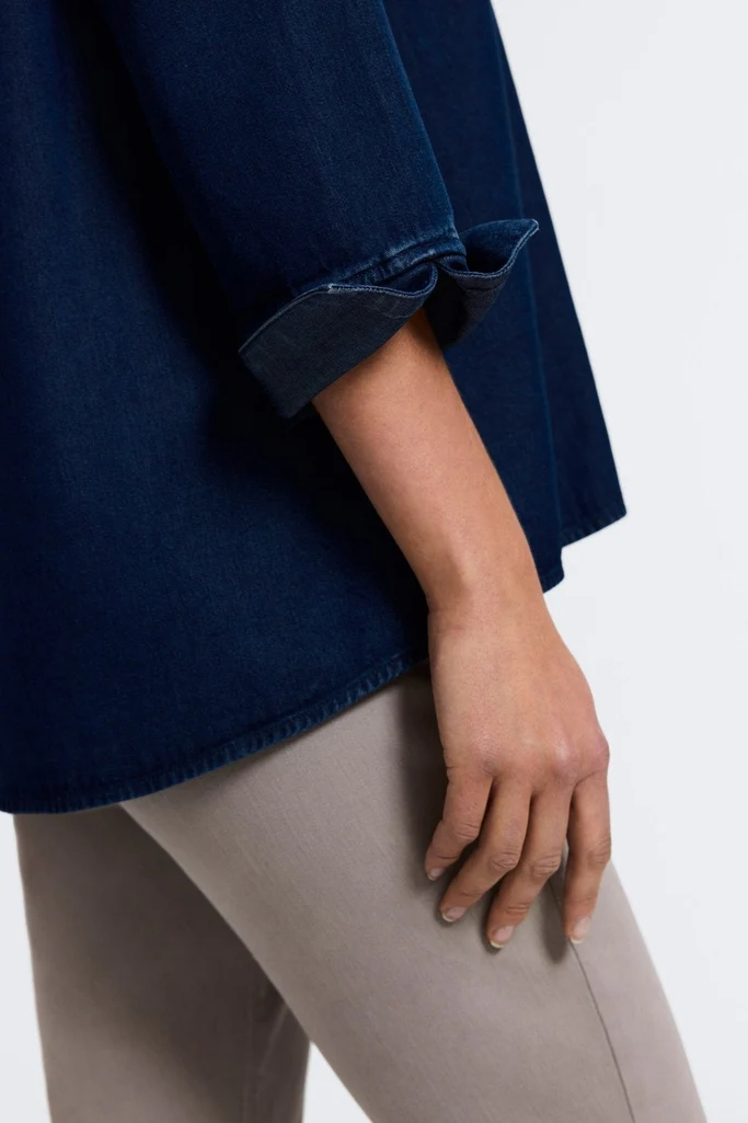 Agnes Tencel® Denim 3/4 Sleeve Popover Shirt - Image 13