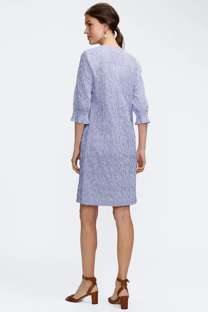 Alicia Crinkle Jacquard 3/4 Sleeve Dress - Image 3