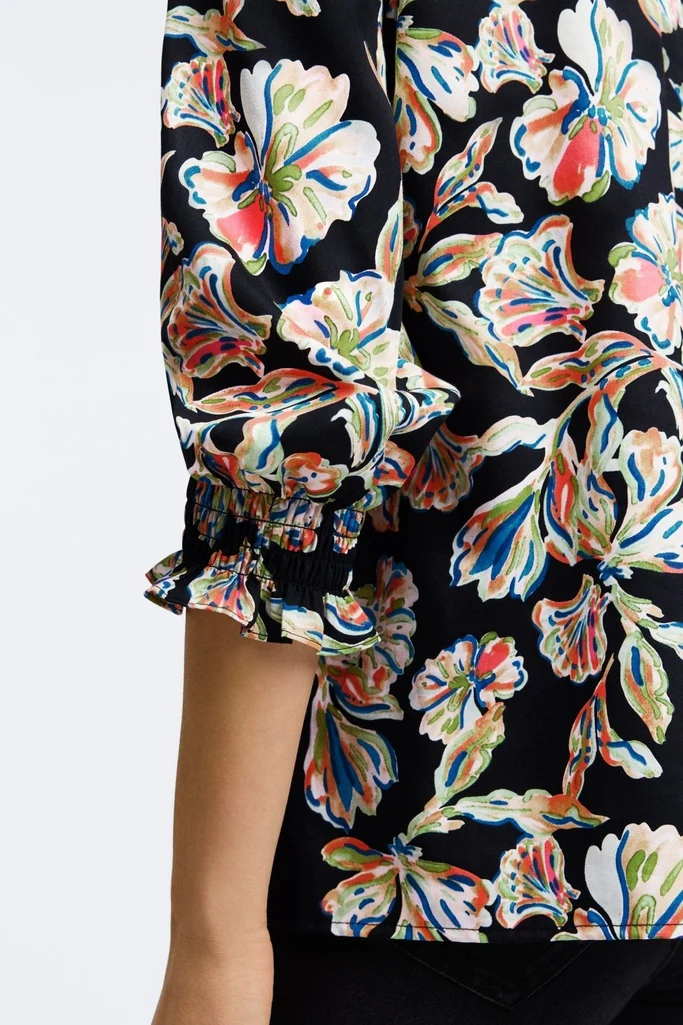 Alicia Night Blossoms 3/4 Sleeve Popover Shirt - Image 6