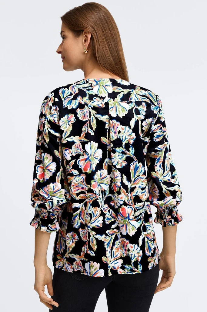Alicia Night Blossoms 3/4 Sleeve Popover Shirt - Image 8