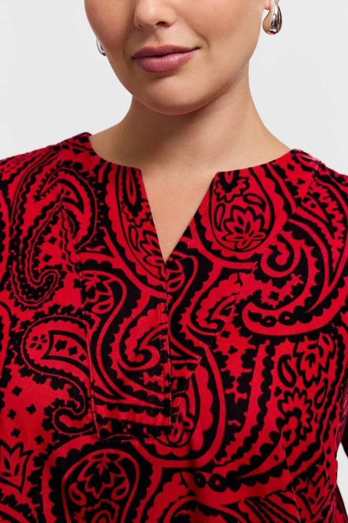 Alicia Plus Velvet Paisley Long Sleeve Popover Shirt - Image 2
