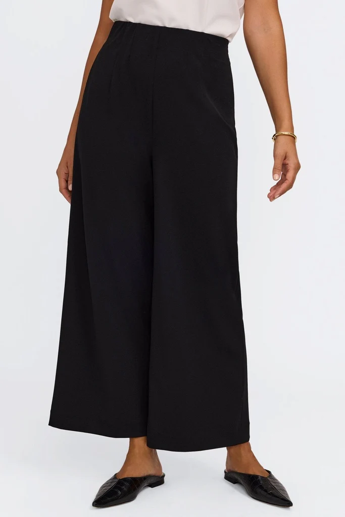 Arlette Knit Crepe Wide Leg Ankle Pants - Image 3
