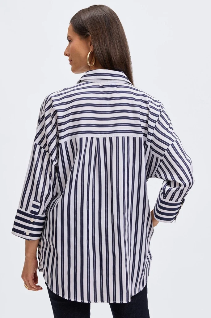 Avery Double Stripe 3/4 Sleeve Shirt - Image 5