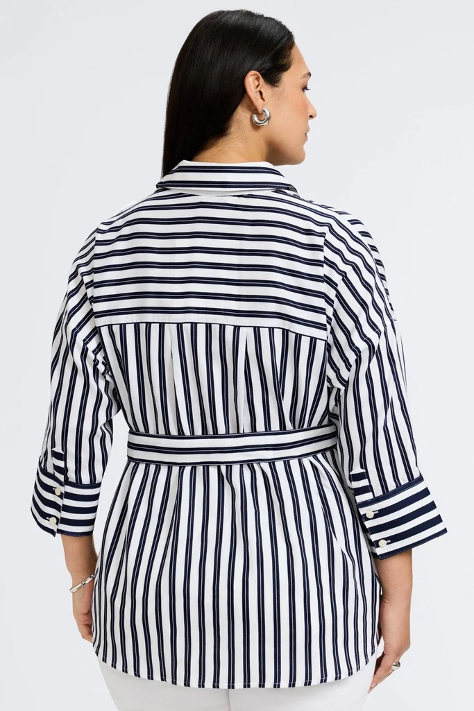 Avery Plus Double Stripe 3/4 Sleeve Shirt - Image 6