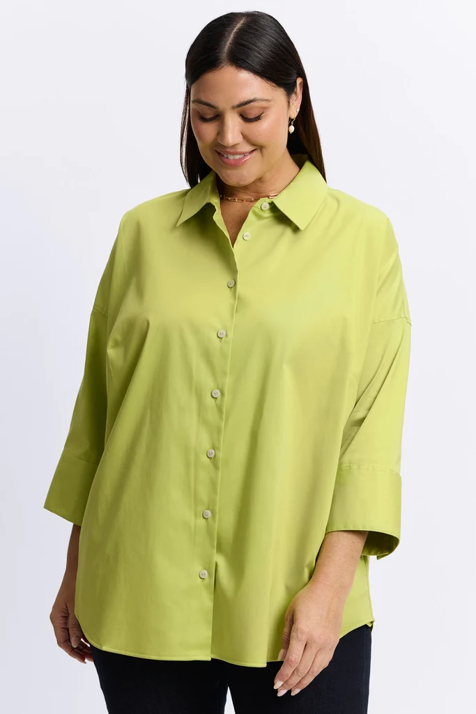 Avery Plus Stretch Matte Sateen 3/4 Sleeve Shirt - Image 12