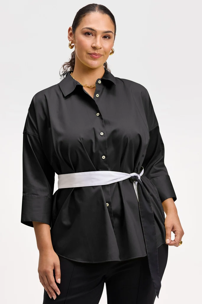 Avery Plus Stretch Matte Sateen 3/4 Sleeve Shirt - Image 14