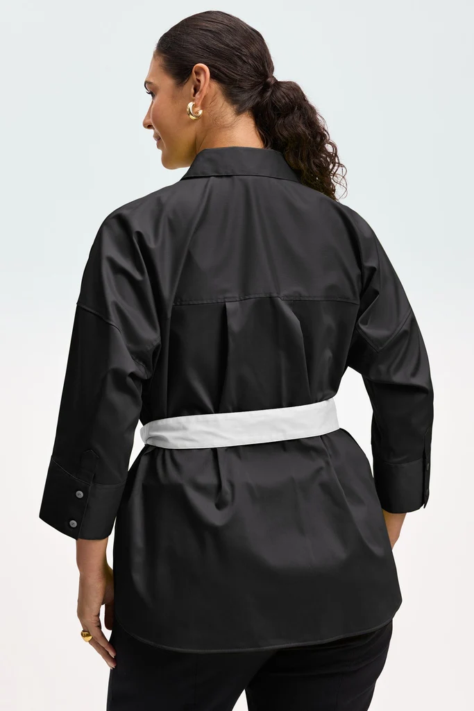 Avery Plus Stretch Matte Sateen 3/4 Sleeve Shirt - Image 15