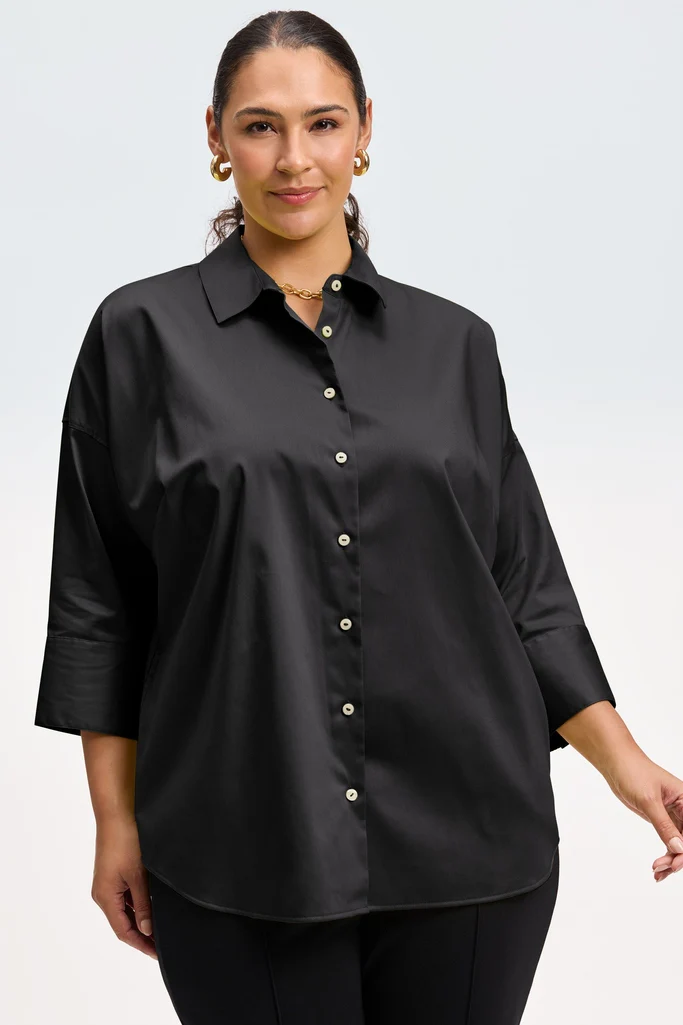 Avery Plus Stretch Matte Sateen 3/4 Sleeve Shirt - Image 16