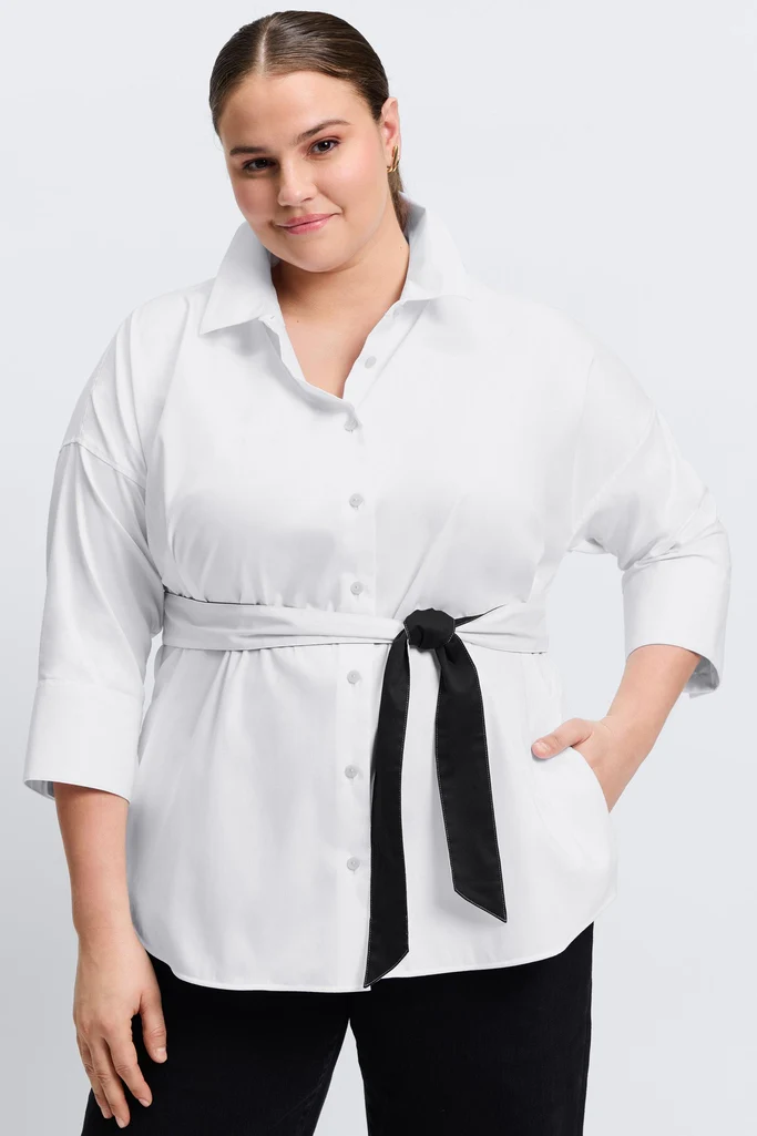 Avery Plus Stretch Matte Sateen 3/4 Sleeve Shirt - Image 17