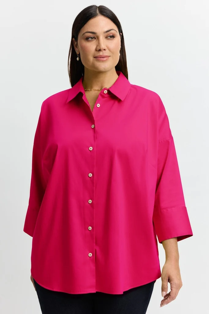 Avery Plus Stretch Matte Sateen 3/4 Sleeve Shirt - Image 3