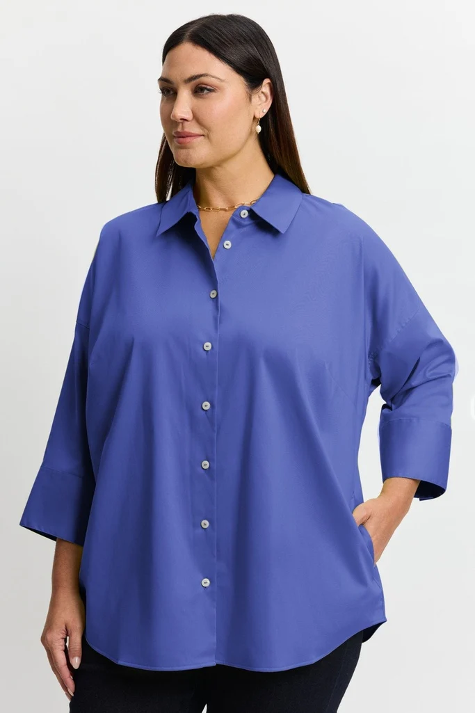 Avery Plus Stretch Matte Sateen 3/4 Sleeve Shirt - Image 7