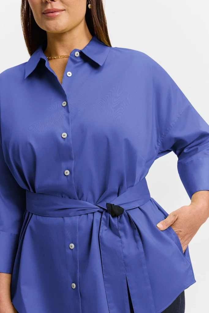 Avery Plus Stretch Matte Sateen 3/4 Sleeve Shirt - Image 8