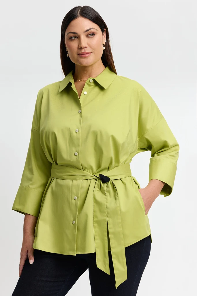 Avery Plus Stretch Matte Sateen 3/4 Sleeve Shirt - Image 9