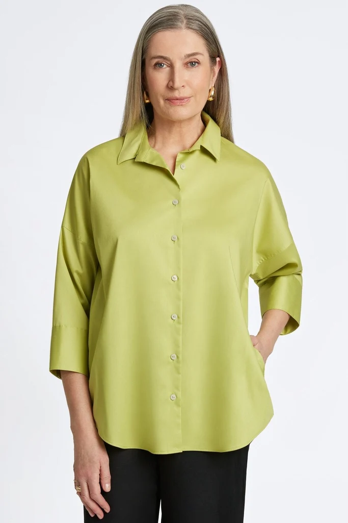 Avery Stretch Matte Sateen 3/4 Sleeve Shirt - Image 11
