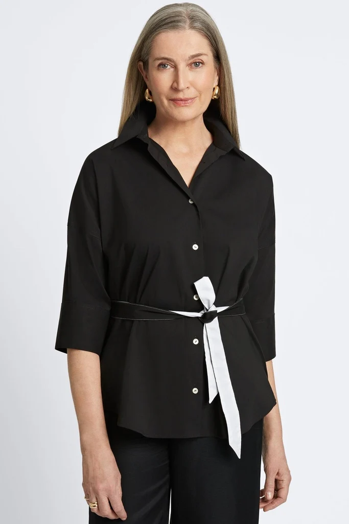 Avery Stretch Matte Sateen 3/4 Sleeve Shirt - Image 13