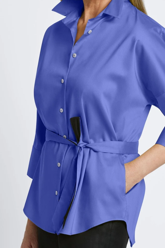 Avery Stretch Matte Sateen 3/4 Sleeve Shirt - Image 3