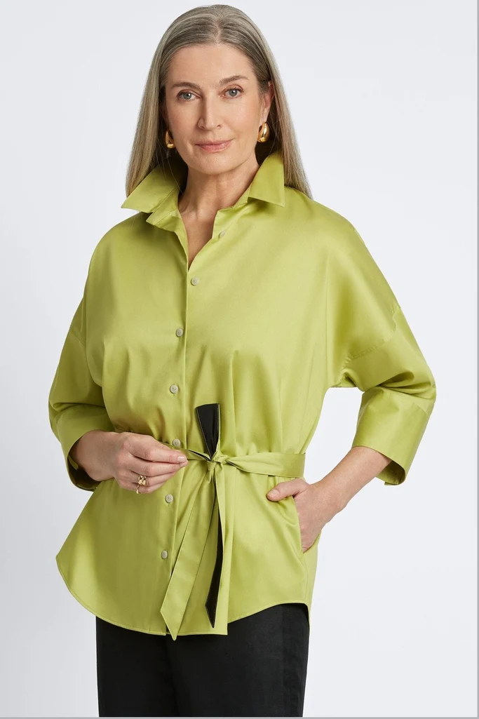 Avery Stretch Matte Sateen 3/4 Sleeve Shirt - Image 9