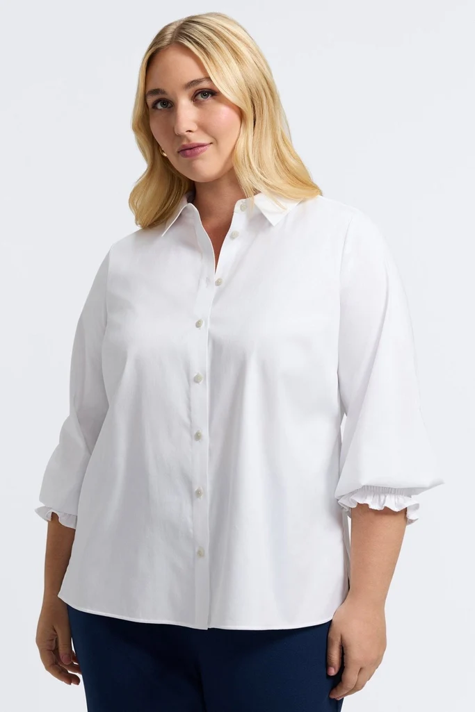 Avril Plus Stretch Matte Sateen Long Sleeve Shirt - Image 16