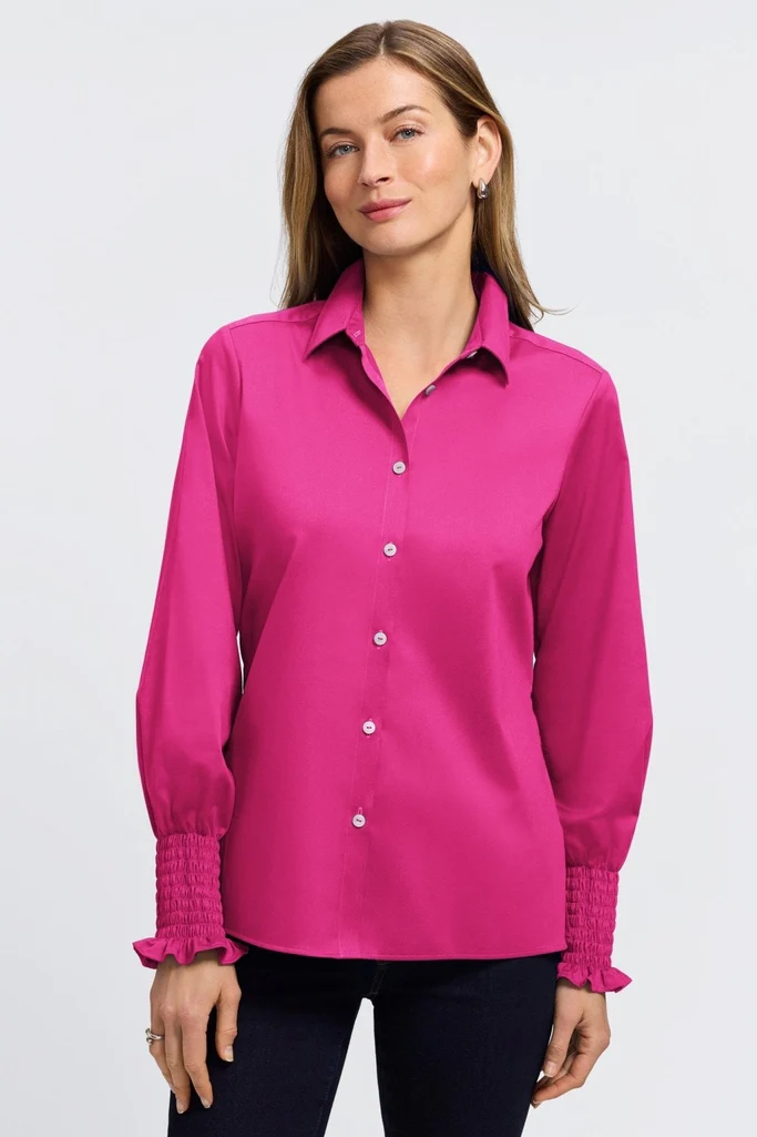 Avril Stretch Matte Sateen Long Sleeve Shirt - Image 11