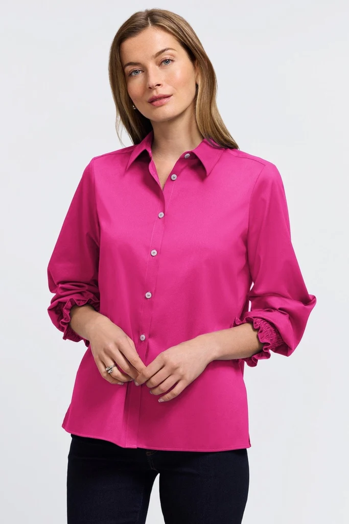 Avril Stretch Matte Sateen Long Sleeve Shirt - Image 14