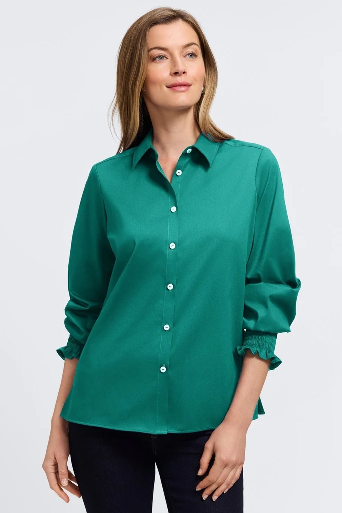 Avril Stretch Matte Sateen Long Sleeve Shirt - Image 16