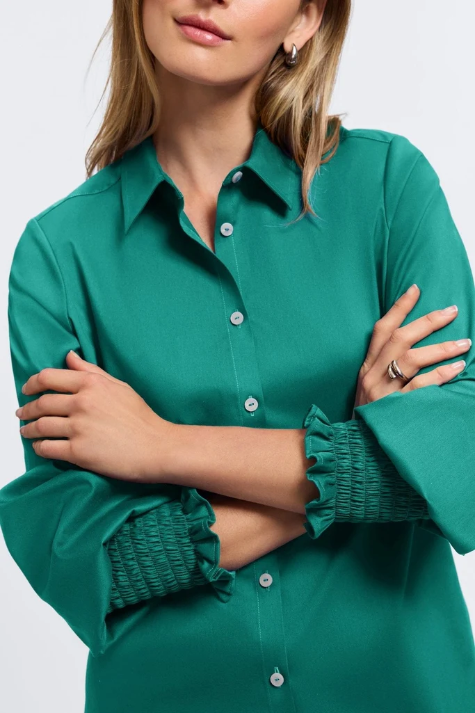 Avril Stretch Matte Sateen Long Sleeve Shirt - Image 17