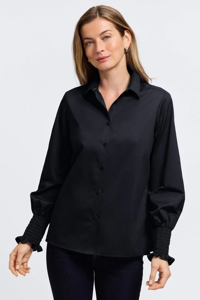 Avril Stretch Matte Sateen Long Sleeve Shirt - Image 21
