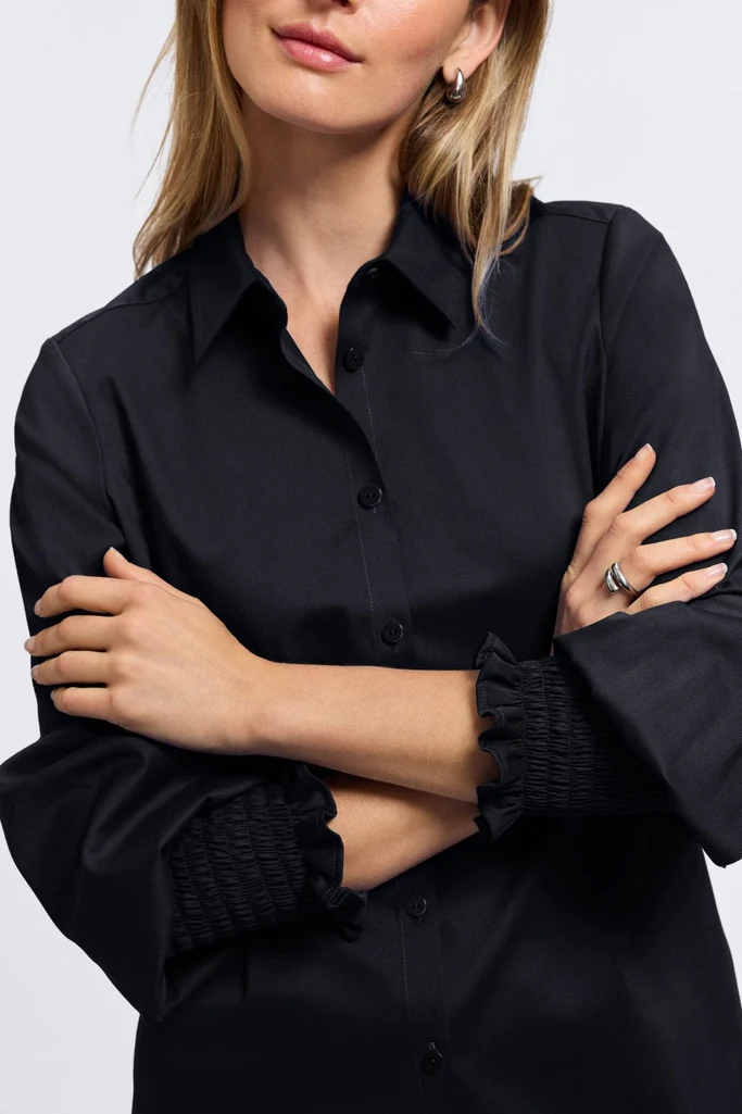 Avril Stretch Matte Sateen Long Sleeve Shirt - Image 25