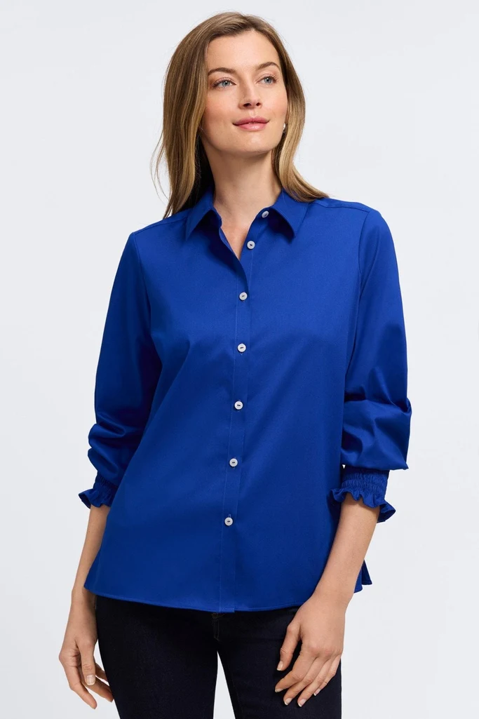 Avril Stretch Matte Sateen Long Sleeve Shirt - Image 6