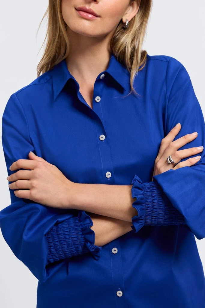 Avril Stretch Matte Sateen Long Sleeve Shirt - Image 7