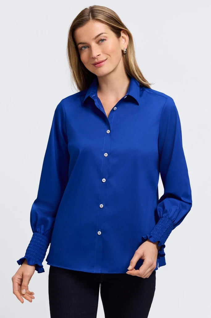 Avril Stretch Matte Sateen Long Sleeve Shirt - Image 9
