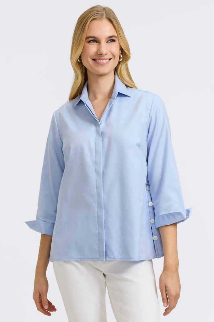Beatrice Cavalry Twill 3/4 Sleeve Shirt - Image 2