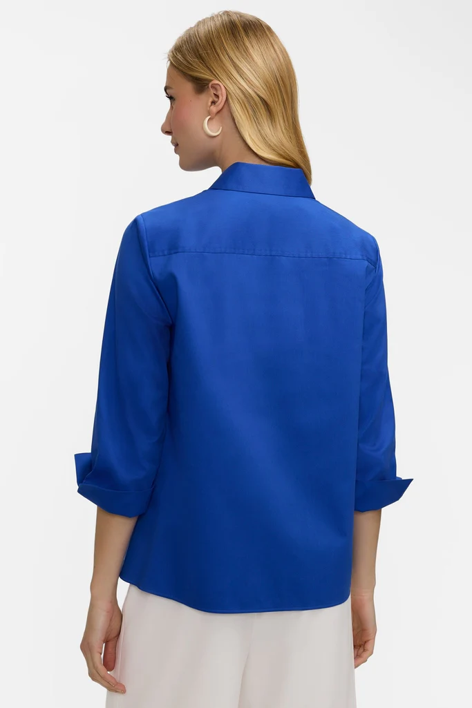 Beatrice Pearl Stretch Matte Sateen 3/4 Sleeve Shirt - Image 20