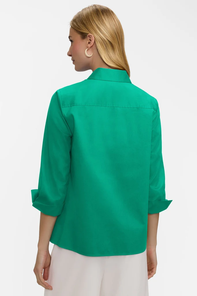 Beatrice Pearl Stretch Matte Sateen 3/4 Sleeve Shirt - Image 25