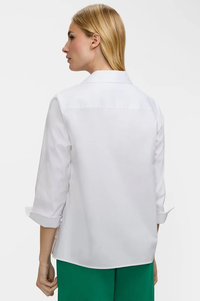 Beatrice Pearl Stretch Matte Sateen 3/4 Sleeve Shirt - Image 9