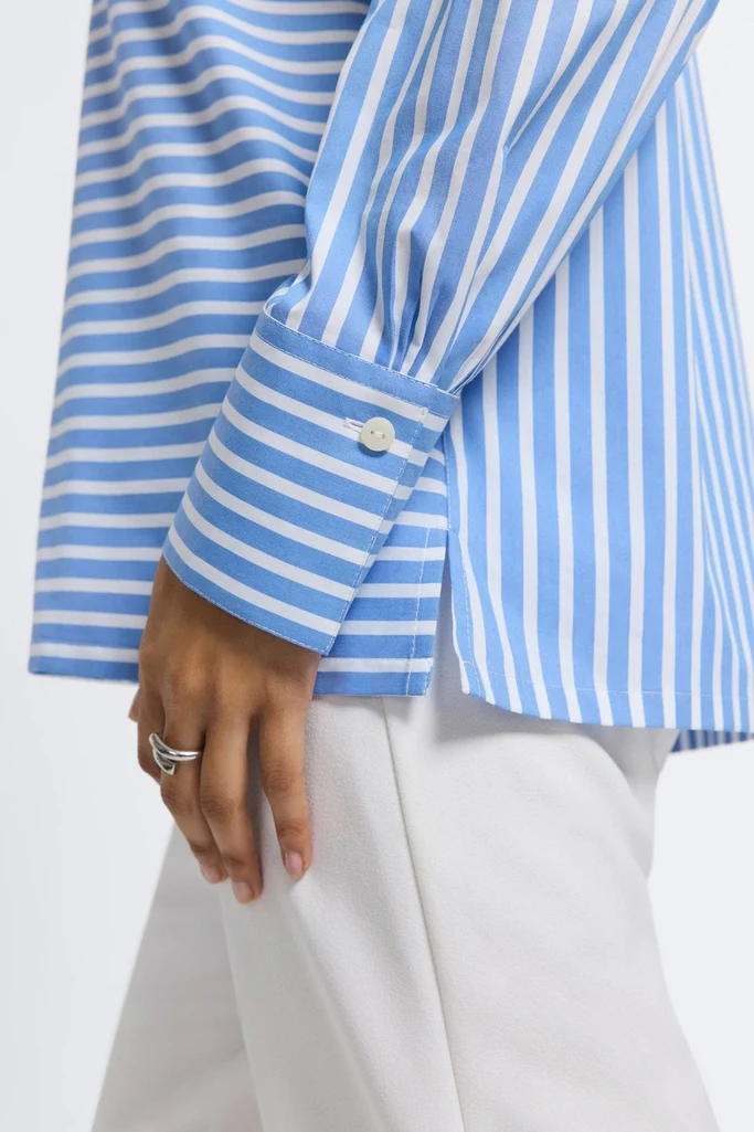 Bella No Iron Stretch Striped Long Sleeve Shirt - Image 3