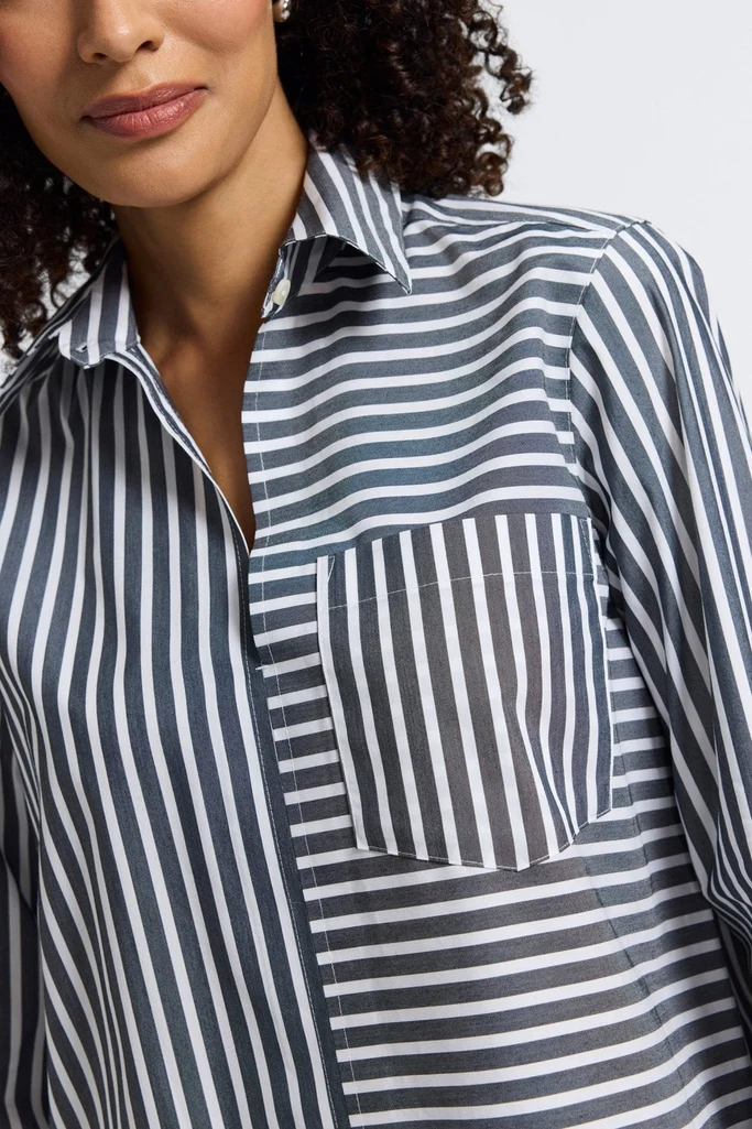 Bella No Iron Stretch Striped Long Sleeve Shirt - Image 6