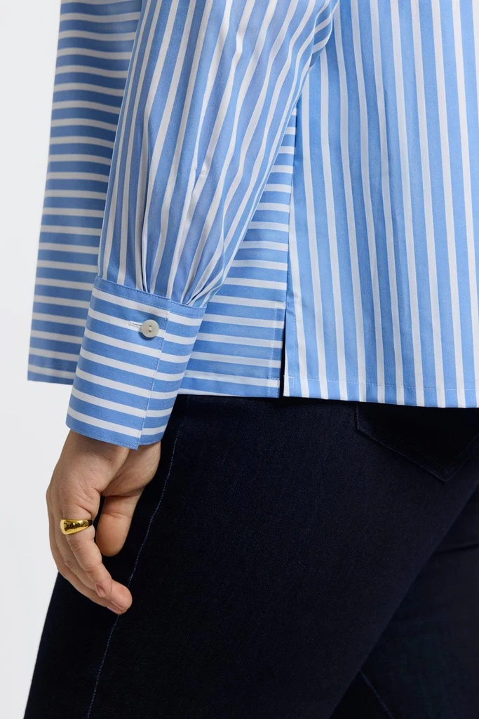 Bella Plus No Iron Stretch Striped Long Sleeve Shirt - Image 3