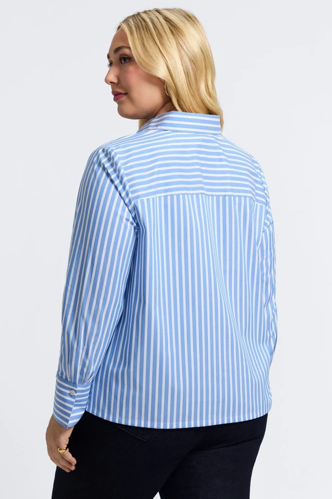 Bella Plus No Iron Stretch Striped Long Sleeve Shirt - Image 4