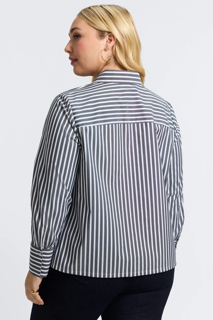 Bella Plus No Iron Stretch Striped Long Sleeve Shirt - Image 8