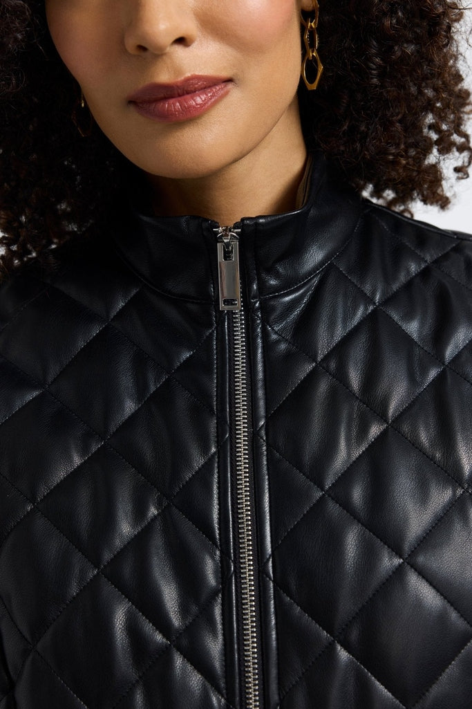 Billie Vegan Leather Quilted Vest - Image 4