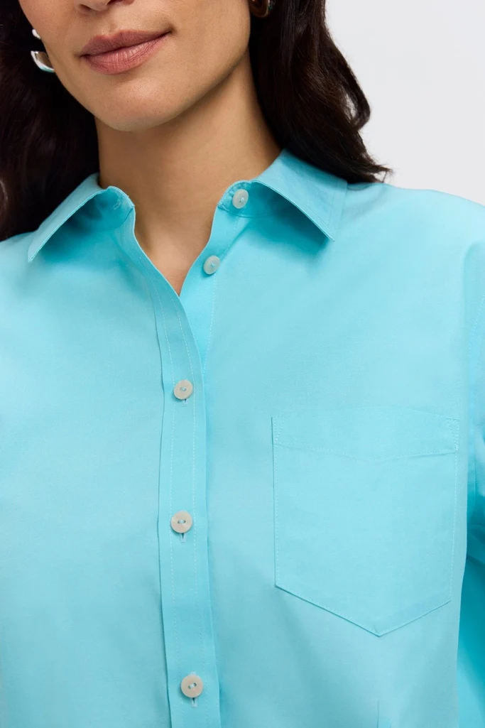 Boyfriend No Iron Pinpoint Long Sleeve Tunic - Image 12