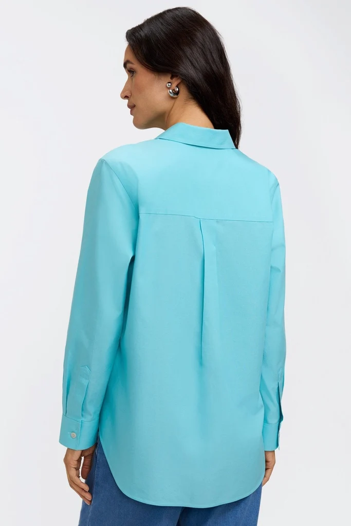 Boyfriend No Iron Pinpoint Long Sleeve Tunic - Image 14