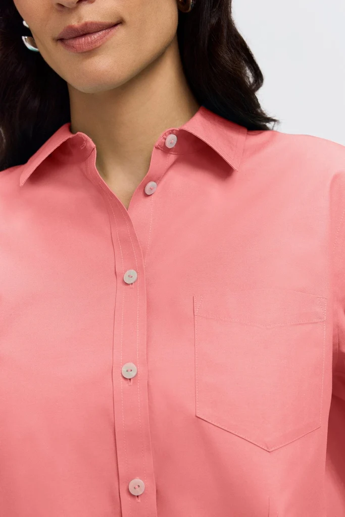 Boyfriend No Iron Pinpoint Long Sleeve Tunic - Image 20