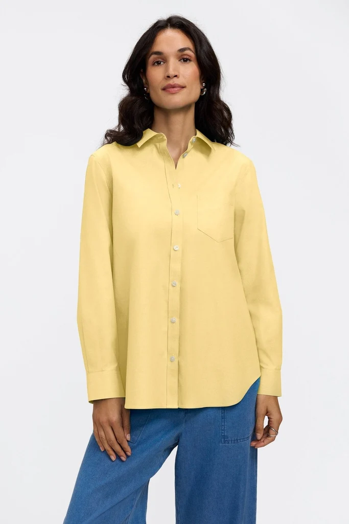 Boyfriend No Iron Pinpoint Long Sleeve Tunic - Image 23