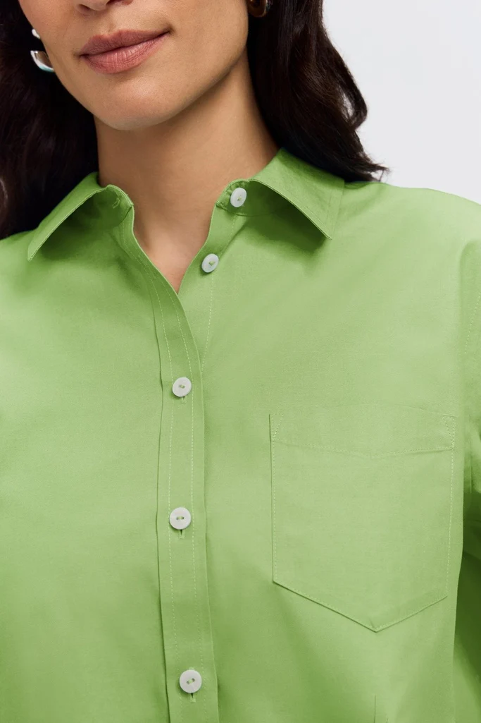 Boyfriend No Iron Pinpoint Long Sleeve Tunic - Image 28