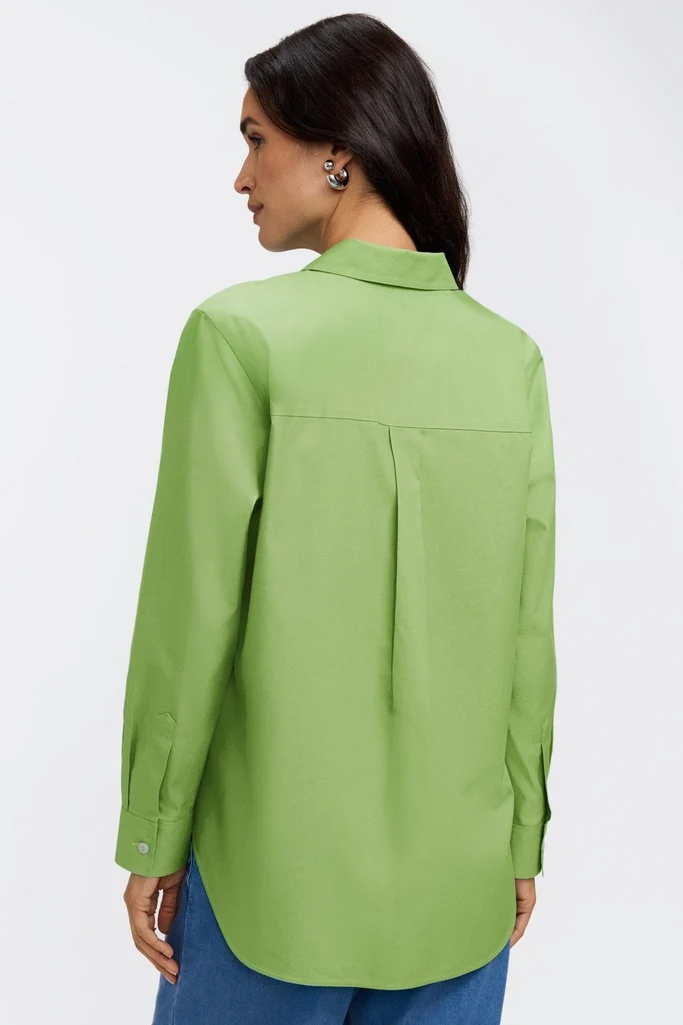 Boyfriend No Iron Pinpoint Long Sleeve Tunic - Image 30
