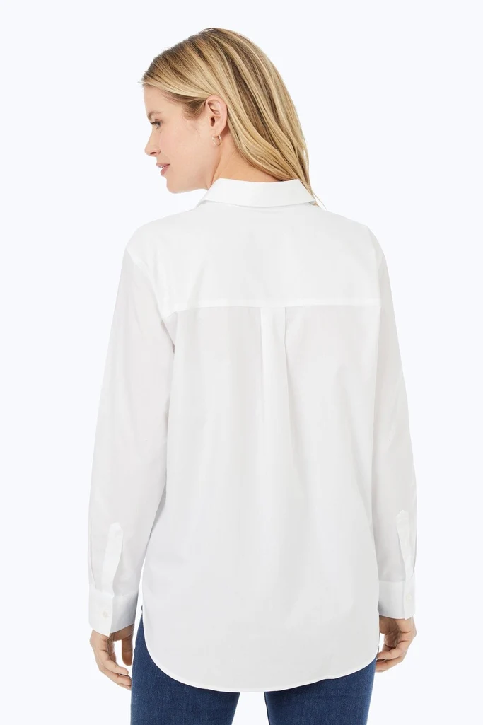Boyfriend No Iron Pinpoint Long Sleeve Tunic - Image 5