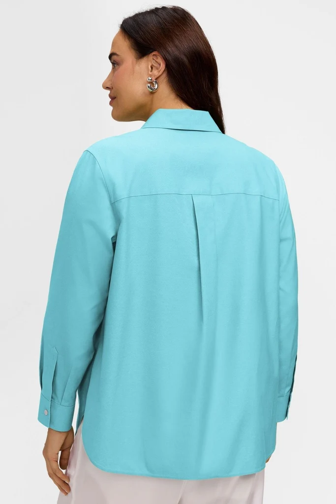 Boyfriend Plus No Iron Pinpoint Long Sleeve Tunic - Image 12