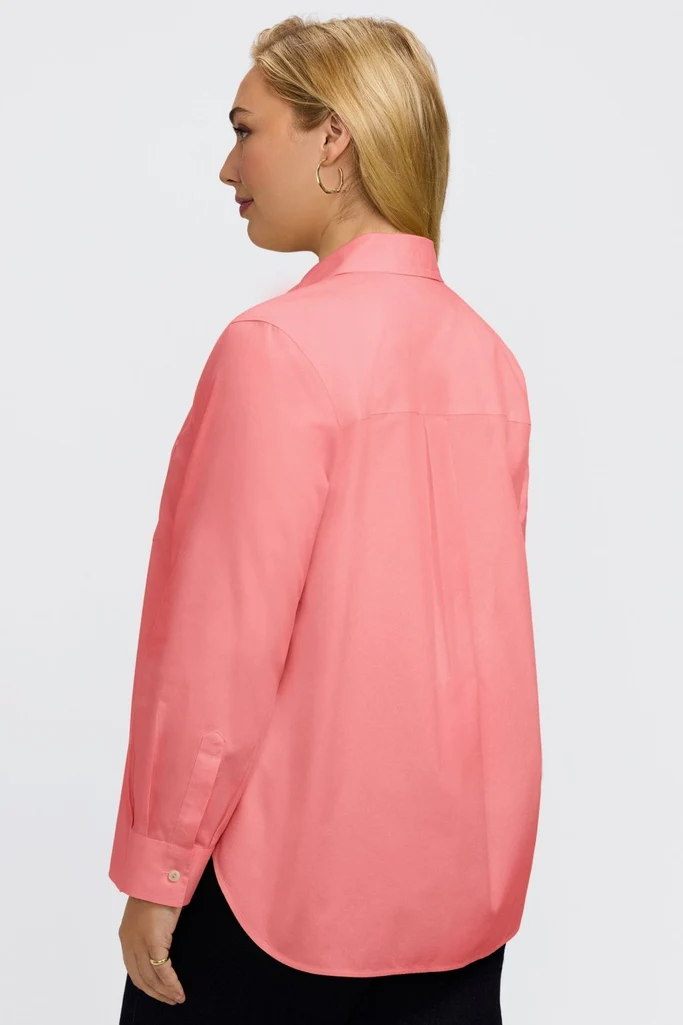 Boyfriend Plus No Iron Pinpoint Long Sleeve Tunic - Image 16